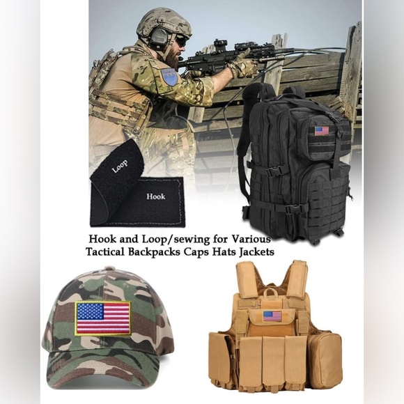 2 PCS AliPlus America US Flag Patches Embroidered Tactical Military Morale Patch - Picture 4 of 5